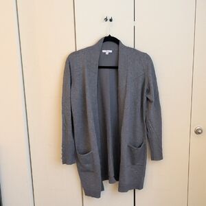 Gray Open Front Women's Cardigan